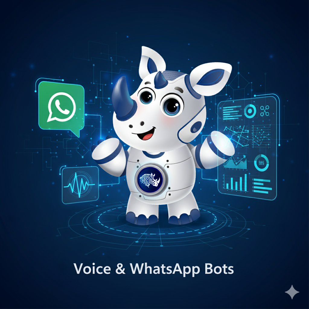 Voice & WhatsApp Bots - Rhinon AI feature demonstration